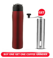 Load image into Gallery viewer, 350ML French Press Stianless Steel Portable Coffee Press Maker Tarvel With Coffee Plunger Filter Double Wall Vacuum Mug Pot
