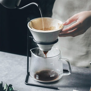 Ceramic Hand Brewed Coffee Filter Set with V60 Coffee Holder Creative Sharing Pot Household Pour Over Kettle Dripper Stand Cup
