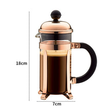 Load image into Gallery viewer, French Presses Coffee Pot Multifunctional Coffee Brewer Teapot Practical Rose Gold Coffee Maker Stainless Steel Glass Coffeeware
